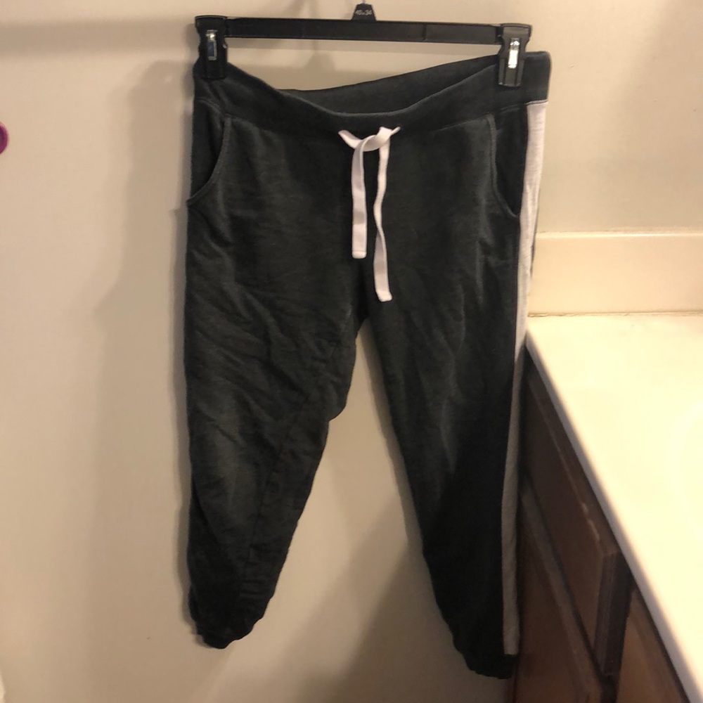 American eagle black striped sweatpants